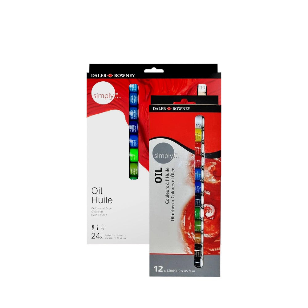Daler Rowney Simply Oil Colour Set - 12ml Tubes (12 & 24 Colours)